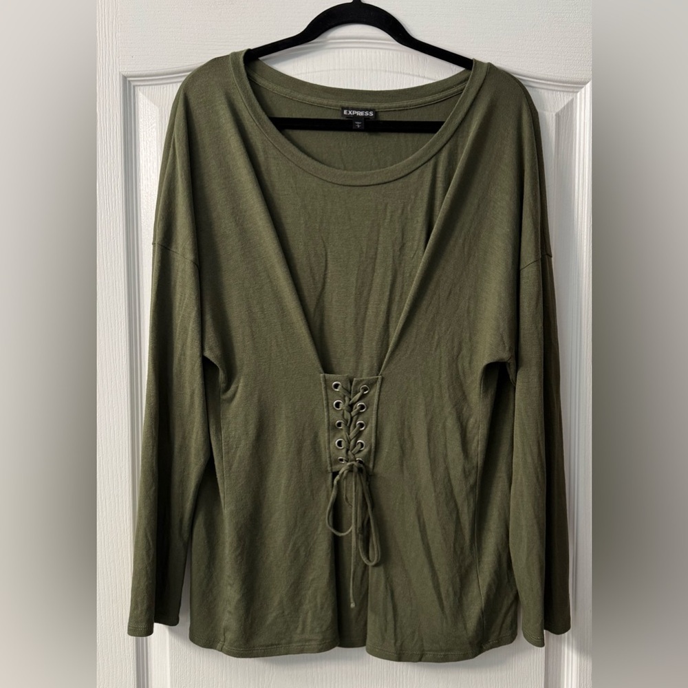Express Lace-Up Long Sleeve Top